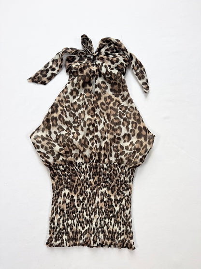 Leopard Ruched Torso Halter ♡ S