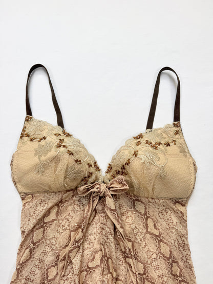 Snakeprint Glitter Cami ♡ XS
