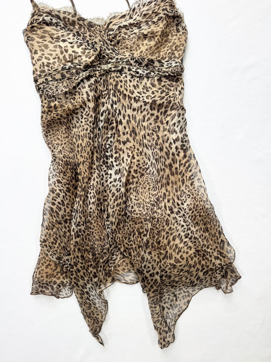 Silk Leopard Mini Dress ♡ S/M