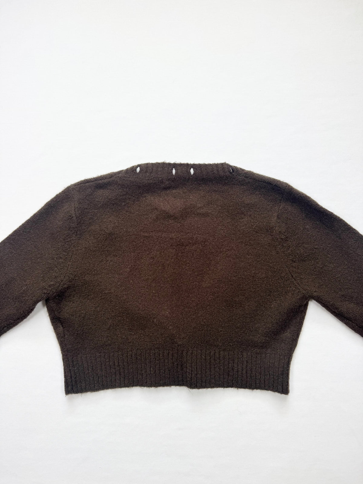 Brown Diamanté Cropped Cardigan ♡ S