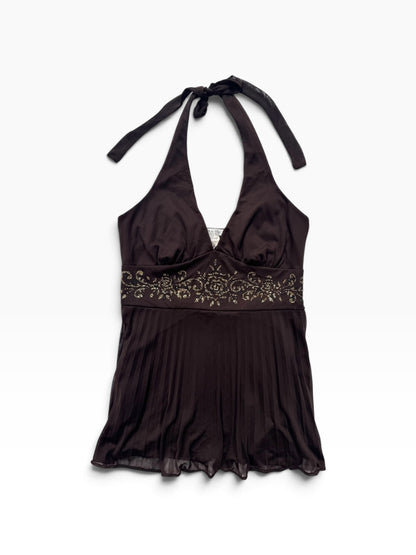 Brown Glitter Halter ♡ M