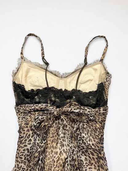 Silk Leopard Mini Dress ♡ S/M
