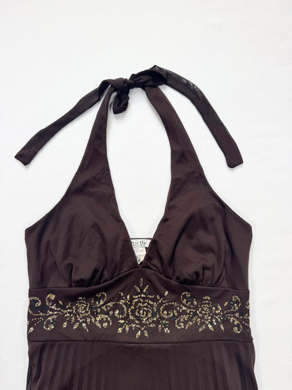 Brown Glitter Halter ♡ M