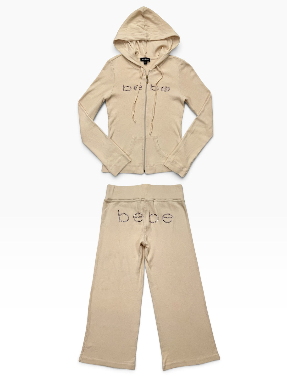 Bebe Beige Capri Tracksuit Set ♡ S