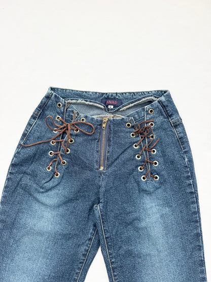 ANAP lace Up Flared Jeans ♡ XXS