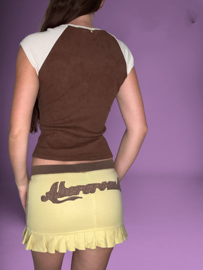 Abercrombie Yellow & Brown Mini Skirt ♡ S