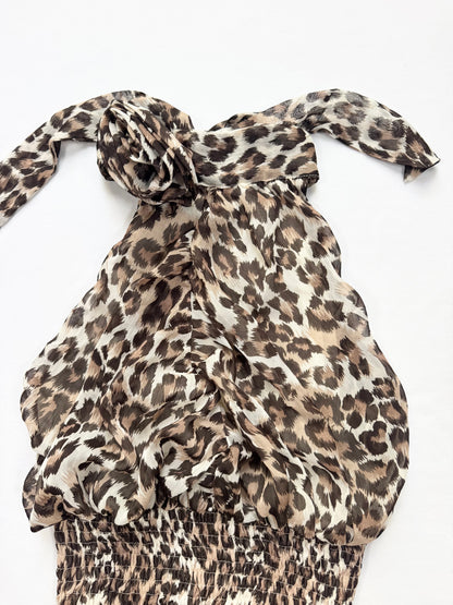 Leopard Ruched Torso Halter ♡ S