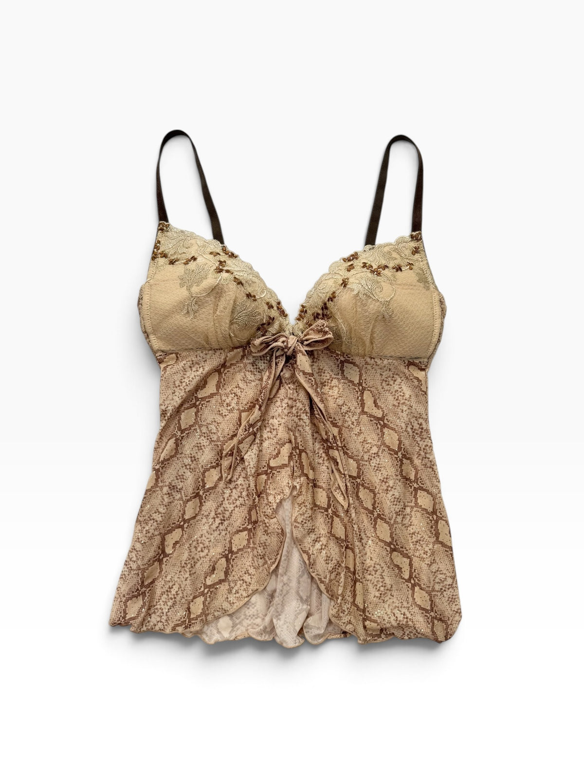 Snakeprint Glitter Cami ♡ XS