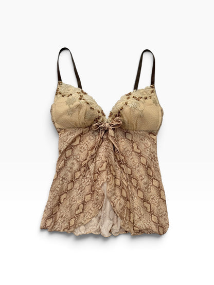 Snakeprint Glitter Cami ♡ XS